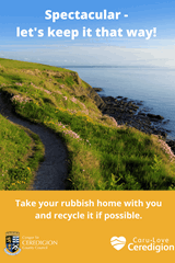 Take your rubbish home with you and recycle it if possible. - image expands